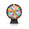 Wheel fortune. Lucky game casino prize spinning roulette, win jackpot money lottery circle with colored sections and