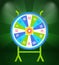 Wheel of Fortune with Prize Stakes on Stand Isolated