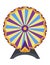Wheel fortune. Roulette game wheel with sections, flat icon. Spin lucky wheel, casino, money game symbol. Isolated
