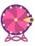 Wheel fortune. Roulette game wheel with sections, flat icon. Spin lucky wheel, casino, money game symbol. Isolated