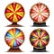 Wheel Of Fortune Set Vector. Gamble Chance Leisure. Win Fortune Roulette. Colorful Wheel. Spinning Lucky Roulette