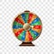 Wheel of Fortune to play and win the jackpot isolated on transparent background. Roulette of luck. Win fortune roulette. Big win.