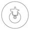 Wheel for furniture caster swivel icon in circle round black color vector illustration image outline contour line thin style