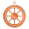 Wheel gold amulet icon, cartoon style