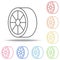 wheel icon. Elements of web in multi colored icons. Simple icon for websites, web design, mobile app, info graphics