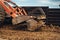 Wheel loader excavator, backhoe loader machinery details working on construction site