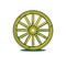 Wheel logo , wooden vector logo
