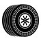 Wheel sport car icon, simple black style