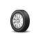 Wheel tire icon, realistic sport rim on white background. Black auto rubber tyre and metal disk