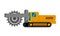 Wheel trencher machine minimalistic icon