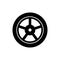 Wheel tyre icon. One of set web icons