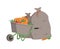 Wheelbarrow with Bags and Production Pumpkins