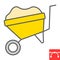 Wheelbarrow color line icon, construction and agriculture, wheel barrow sign vector graphics, editable stroke filled