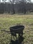 Wheelbarrow in a farm field