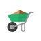 Wheelbarrow full flat icon, filled vector sign, colorful pictogram isolated on white.