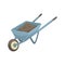 Wheelbarrow full of soil or compost cartoon vector Illustration