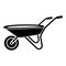 Wheelbarrow icon, simple black style