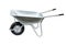 Wheelbarrow isolated on white. Garden metal wheelbarrow cart