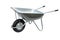 Wheelbarrow isolated on white. Garden metal wheelbarrow cart