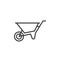 Wheelbarrow line icon, outline vector sign, linear style pictogram isolated on white. Symbol, logo illustration. Editable stroke.