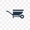 Wheelbarrow vector icon isolated on transparent background, Whee