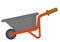Wheelbarrow with wheel, trolley for agricultural purposes vector