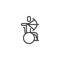 Wheelchair archery line icon