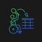 Wheelchair badminton gradient vector icon for dark theme