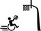 Wheelchair basketball with basket pictogram