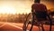 Wheelchair-Bound Athlete Observing the Track