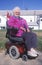 Wheelchair bound elderly woman