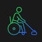 Wheelchair curling gradient vector icon for dark theme