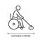 Wheelchair curling linear icon