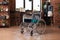 Wheelchair in empty startup space with equipment