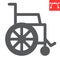 Wheelchair glyph icon, disability and handicapped, wheelchair sign vector graphics, editable stroke solid icon, eps 10