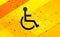 Wheelchair handicap icon abstract digital banner yellow background