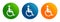 Wheelchair handicap icon liquid design round button set illustration