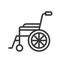 Wheelchair, healthcare related outline icon, vector illustration