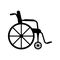 Wheelchair icon. Vector medical chair on wheels