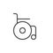 Wheelchair line icon, outline vector sign, linear style pictogram isolated on white.