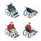 Wheelchair . Man in Wheelchair. Flat 3d isometric vector illustration. International Day of Persons with