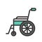 Wheelchair, medical equipment icon set, vector illustration