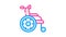 wheelchair for patient color icon animation
