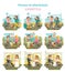 Wheelchair person lifestyle vector illustration collection.