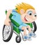 Wheelchair racing cartoon man