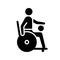 Wheelchair rugby black glyph icon