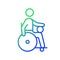 Wheelchair rugby gradient linear vector icon
