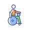 Wheelchair rugby RGB color icon