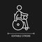 Wheelchair rugby white linear icon for dark theme