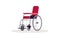 Wheelchair semi flat RGB color vector illustration